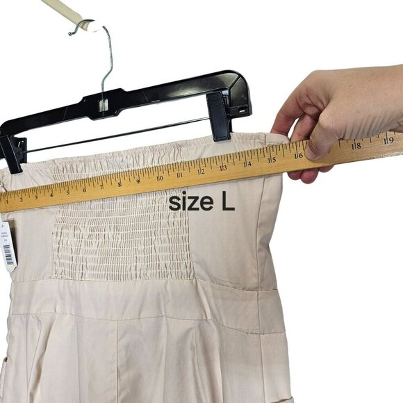 Justify Womens Cargo Jumpsuit With Shirred Smocked Back & Pockets Stone Cream - Picture 11 of 16